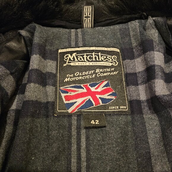 Matchless London Leather & Wool Mixed Media Jacket - Picture 3 of 8